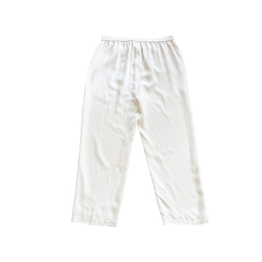 Eileen Fisher Womens Georgette 100% Silk Pants Petite PM Straight Quiet Luxury - Picture 3 of 8